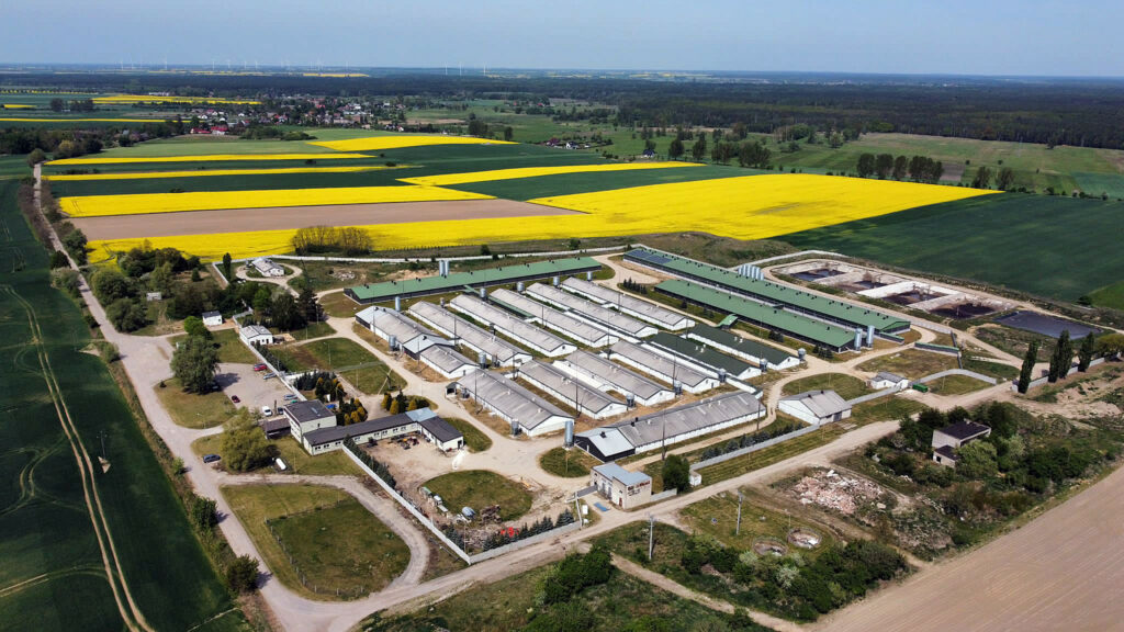 Aerial view of Agripam farm in Poland’s West Pomerania province.